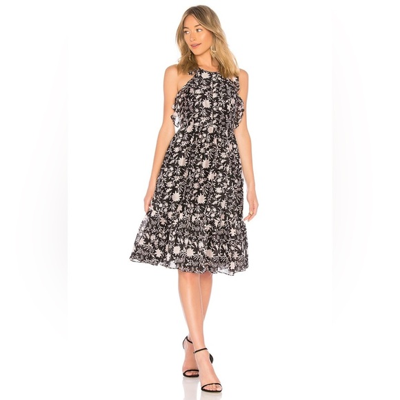 Ulla Johnson Wilda Dress in Midnight Ruffle Straps Trim Rococo black - Picture 2 of 5